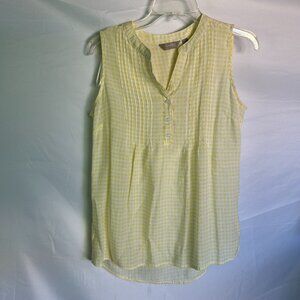 Trendy Yellow Coral Bay Women's Sleeveless Blouse Top Size S